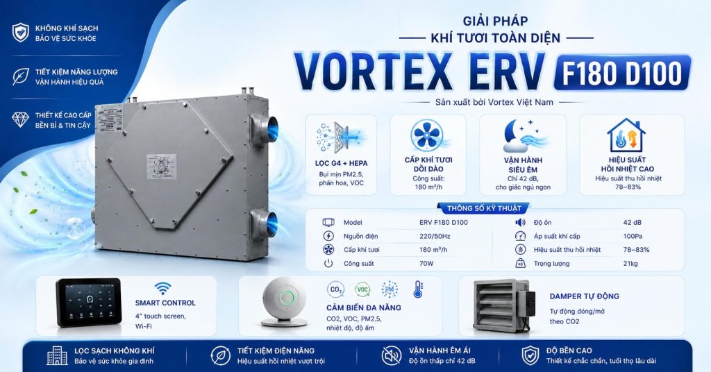 Máy cấp khí tươi cho nhà ống nhiều tầng